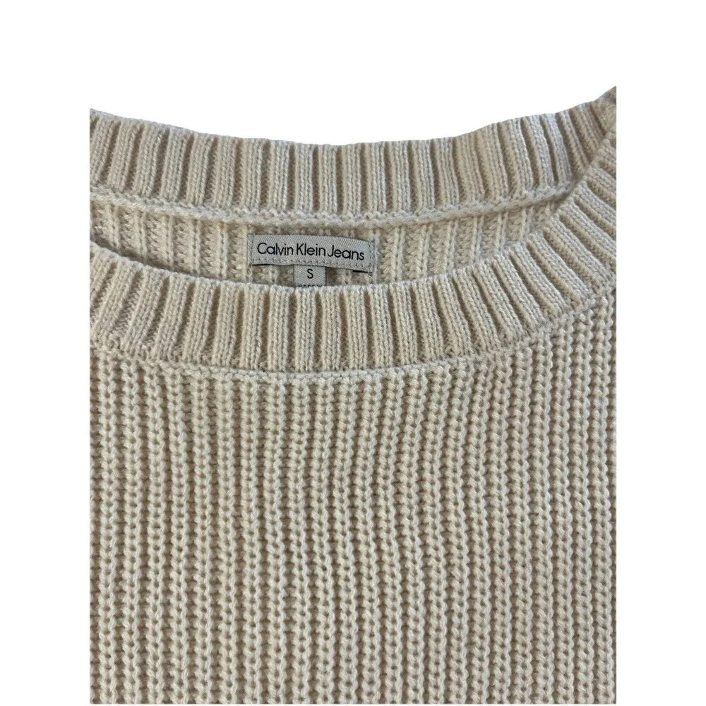 Calvin Klein Jeans Tunic Sweater NWT Small Ivory Classic